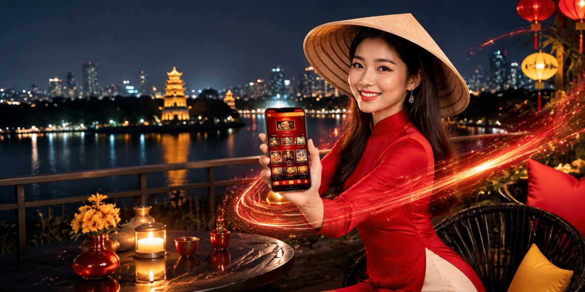 Người dùng ở Hà Nội trải nghiệm app cá cược với hình ảnh nón lá truyền thống